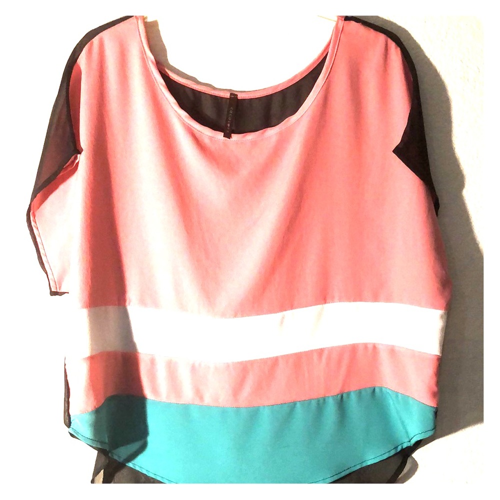 💕 3 for $55 | Pink and Teal Blouse Never Worn